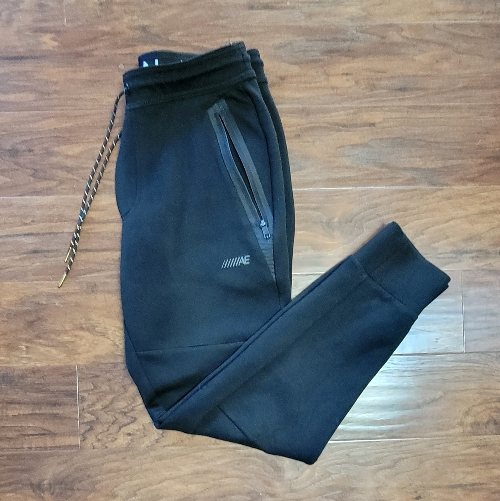 Men's Drawstring Athletic Jogger Sweatpants Black Size Small